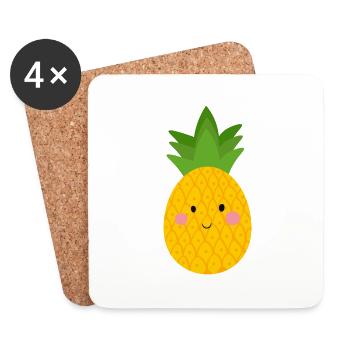 pineapple - Coasters (set of 4) - white - Front