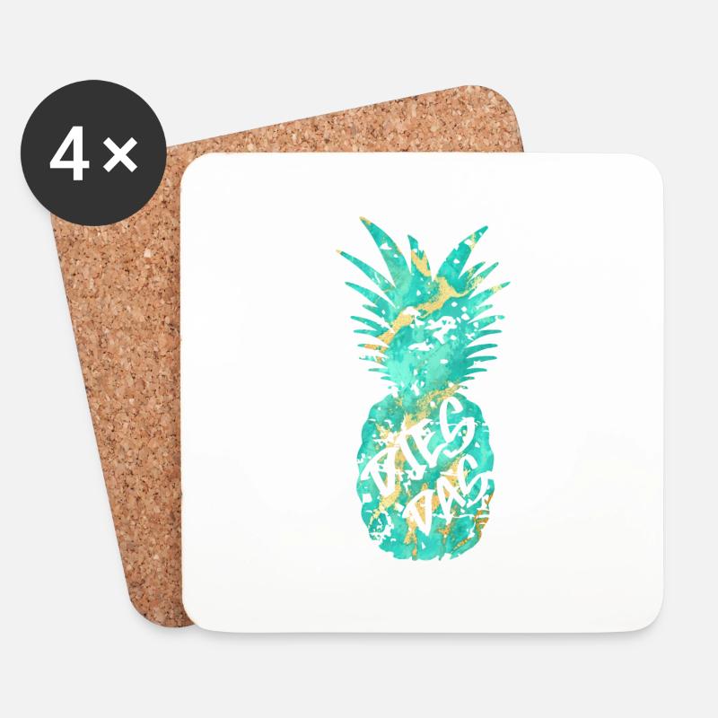 DIES DAS ANANAS - Untersetzer (4er-Set) - Weiß