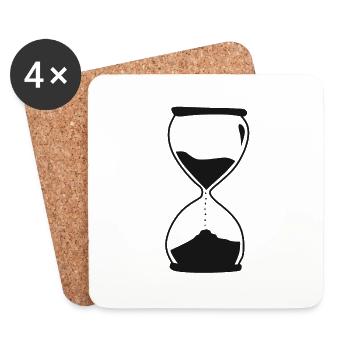 sablier temps ecoule passe - Dessous de verre (lot de 4) - blanc - Devant