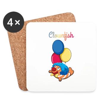 Funny Clownfish Aquarium Fish Animal Pun Clown - Untersetzer (4er-Set) - Weiß - Vorne