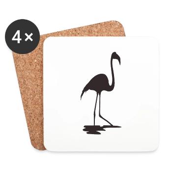 Flamingo Black - Coasters (set of 4) - white - Front