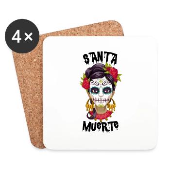 santa muerte skull - Dessous de verre (lot de 4) - blanc - Devant