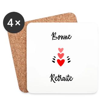 RETRAITE. BONNE RETRAITE. JOYEUSE RETRAITE - Dessous de verre (lot de 4) - blanc - Devant