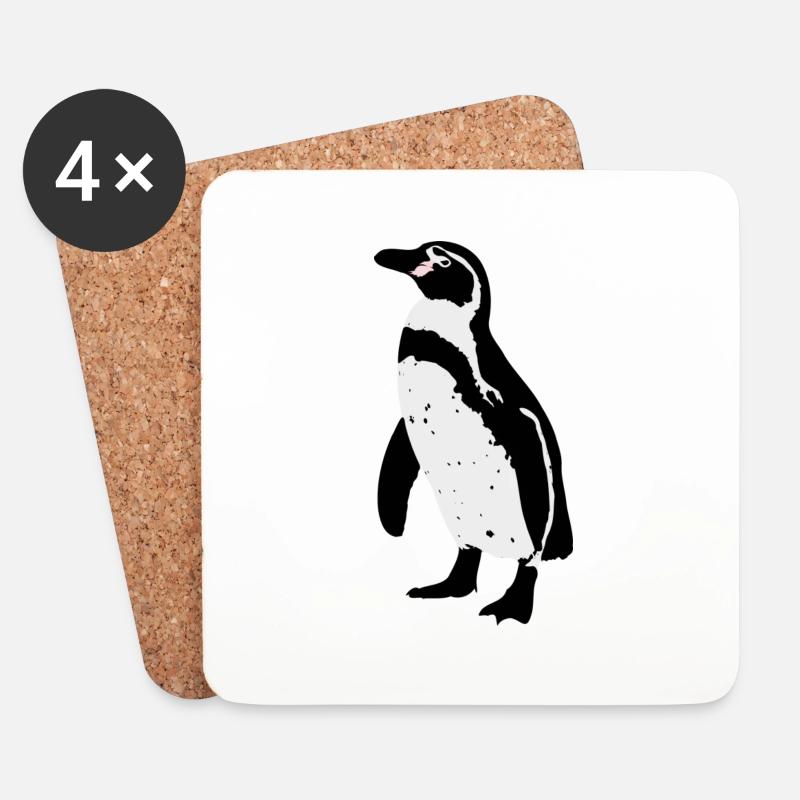 Humboldt Pinguin - Untersetzer (4er-Set) - Weiß