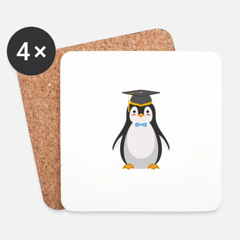 Pinguin doktor Doktorarbeit Abschluss - Untersetzer (4er-Set) - Weiß
