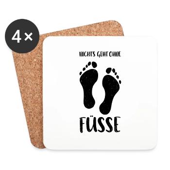 Fußpflege Pediküre Podologe Nagelstudio Geschenk - Untersetzer (4er-Set) - Weiß - Vorne