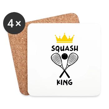 Der König von Squash - Squash King - Untersetzer (4er-Set) - Weiß - Vorne
