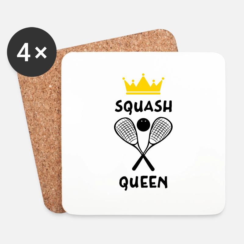 Die Königin von Squash - Squash Queen - Untersetzer (4er-Set) - Weiß
