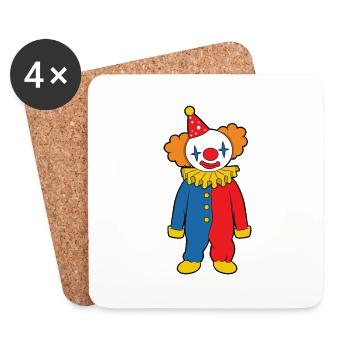 Clown - Dessous de verre (lot de 4) - blanc - Devant