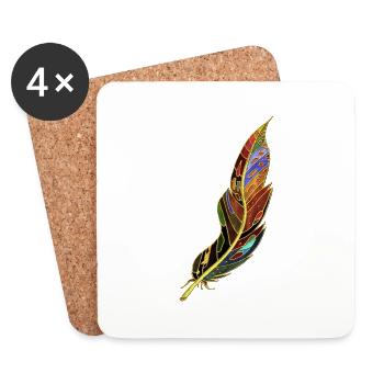 Feather - Coasters (set of 4) - white - Front