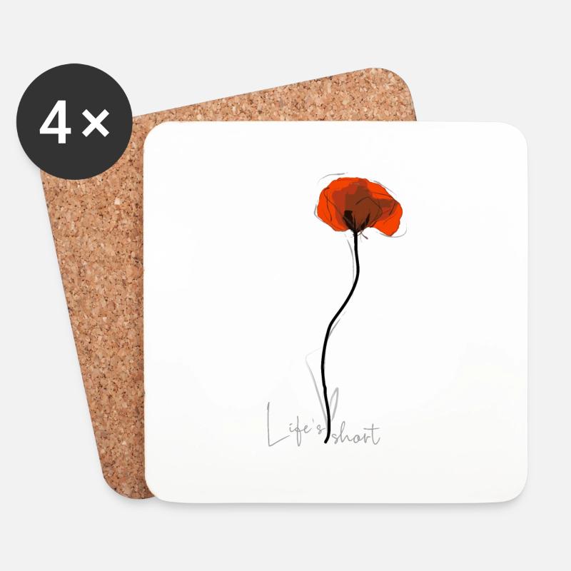 Life's short … aber so schön - Untersetzer (4er-Set) - Weiß