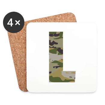 Camouflage letter L - Coasters (set of 4) - white - Front