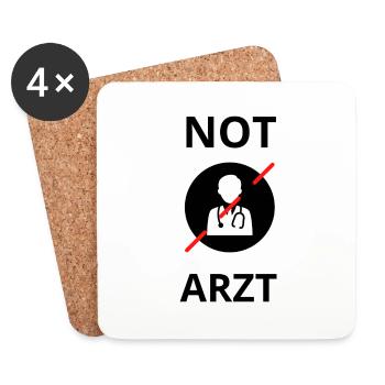 NOT ARZT - Untersetzer (4er-Set) - Weiß - Vorne
