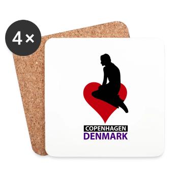 Meerjungfrau Kopenhagen Dänemark - Untersetzer (4er-Set) - Weiß - Vorne