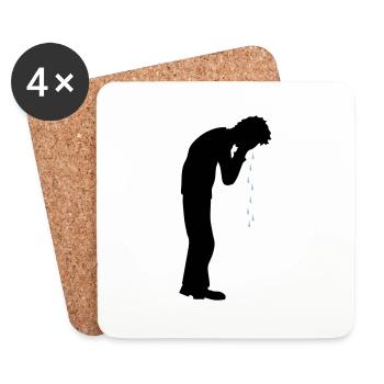 Howling drops of depression - Coasters (set of 4) - white - Front