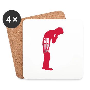 Stehend weinen Depression - Untersetzer (4er-Set) - Weiß - Vorne