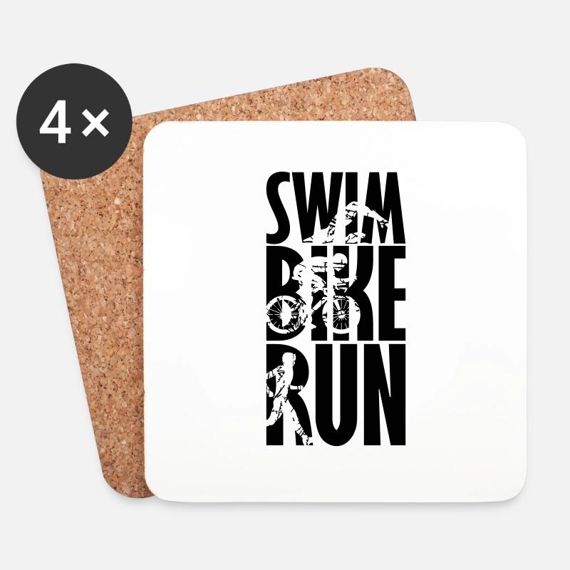 Swim Bike Run - Untersetzer (4er-Set) - Weiß