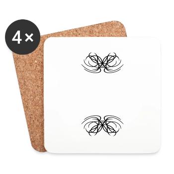 Concevoir une tribale abstraite astucieuse - Dessous de verre (lot de 4) - blanc - Devant