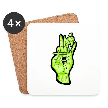 Hand end eyes - Dessous de verre (lot de 4) - blanc - Devant