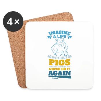 Pig - Coasters (set of 4) - white - Front