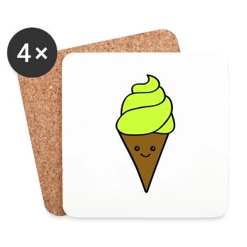 Icecream Smile - Coasters (set of 4) - white - Front