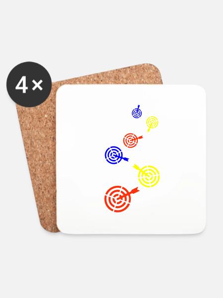 Darts Symbol - Untersetzer (4er-Set) - Weiß