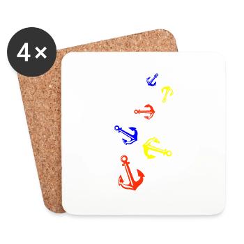 Anker Icon Symbol - Untersetzer (4er-Set) - Weiß - Vorne
