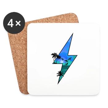 Sunny Beach Scenry - Coasters (set of 4) - white - Front