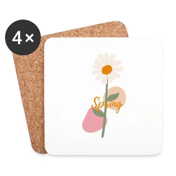 Beautiful Flower Spring Design - Coasters (set of 4) - white - Front