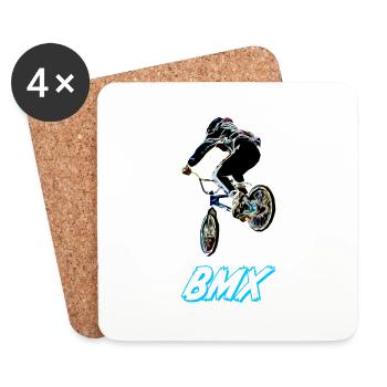 BMX Race Racing Mountainbike Motocross - Untersetzer (4er-Set) - Weiß - Vorne