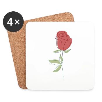 Blume - Untersetzer (4er-Set) - Weiß - Vorne