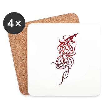 Élément de tatouage vectoriel tatouage tribal tatouages - Dessous de verre (lot de 4) - blanc - Devant
