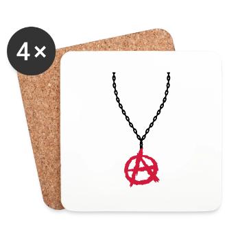 Necklace jewelry anarchy symbol - Coasters (set of 4) - white - Front