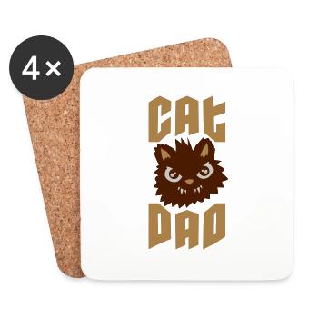 Cat Dad dangerous hangover - Coasters (set of 4) - white - Front