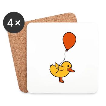 Balloon Little Chick Comic - Dessous de verre (lot de 4) - blanc - Devant