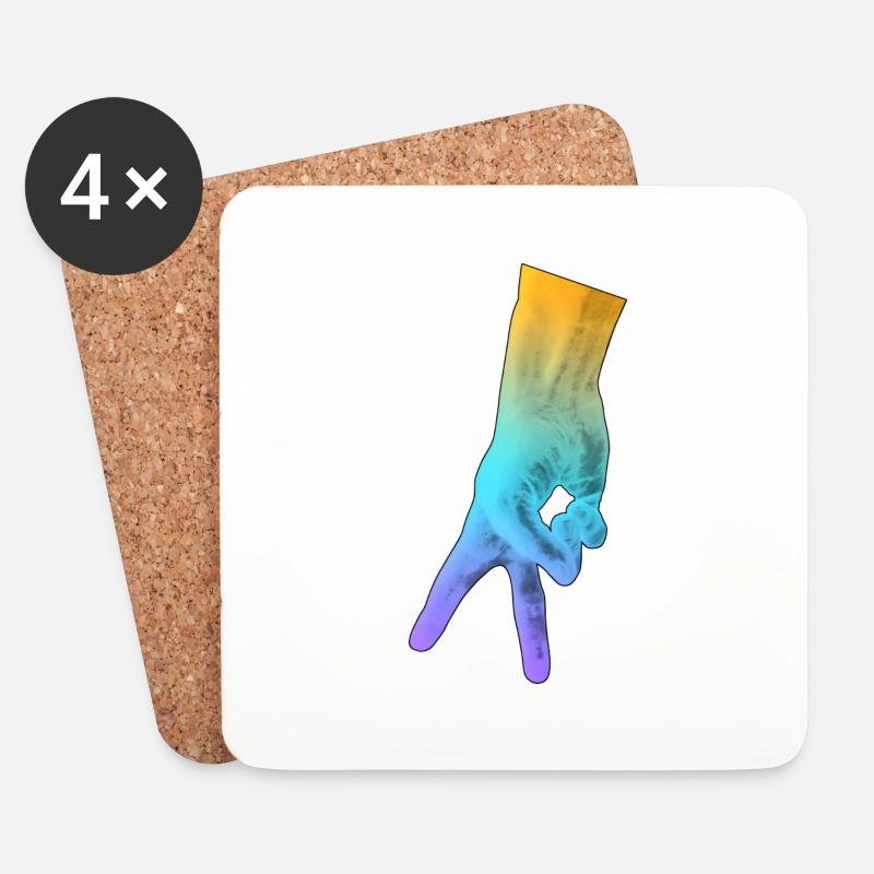 Koreanisch Symbol Hand K-pop - Untersetzer (4er-Set) - Weiß