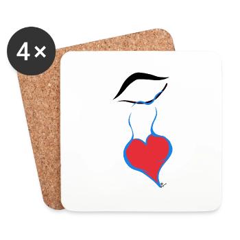 WEINEN SIE EINE LIEBE - Untersetzer (4er-Set) - Weiß - Vorne