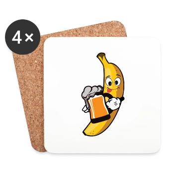 Funny Beer Saying Gift Banana Beer Nane - Coasters (set of 4) - white - Front