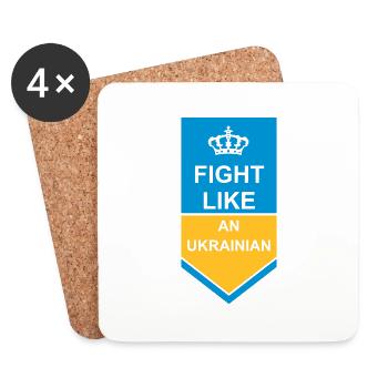 se battre comme citation des ukrainiens - Dessous de verre (lot de 4) - blanc - Devant