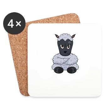 Nope Lamb I Drôle de mouton paresseux - Dessous de verre (lot de 4) - blanc - Devant