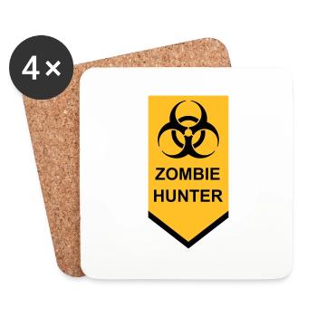 zombie hunter Halloween Quote - Coasters (set of 4) - white - Front