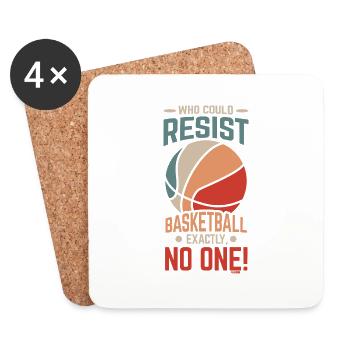 who can resist basketball - Coasters (set of 4) - white - Front
