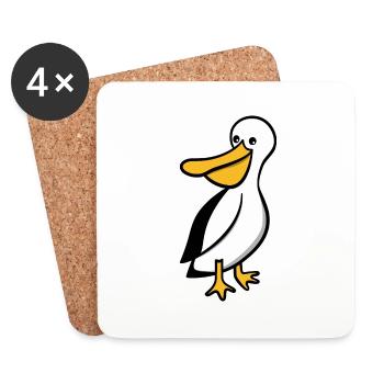 Pellie The Pelican - Coasters (set of 4) - white - Front