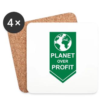 Planète sur le devis de profit - Dessous de verre (lot de 4) - blanc - Devant