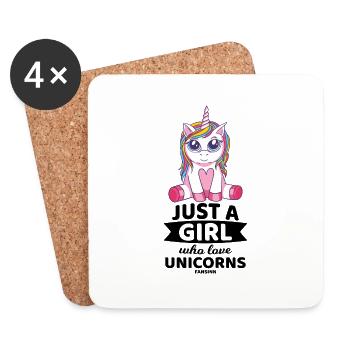 Just A Girl Who Love Unicorns - Untersetzer (4er-Set) - Weiß - Vorne