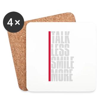 parler moins sourire plus - Dessous de verre (lot de 4) - blanc - Devant
