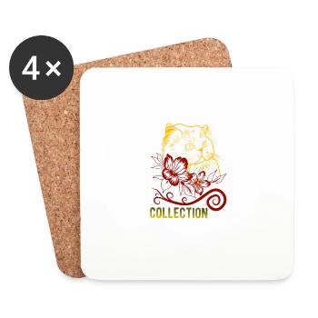 Cat - Untersetzer (4er-Set) - Weiß - Vorne