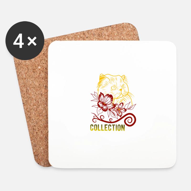 Cat - Untersetzer (4er-Set) - Weiß