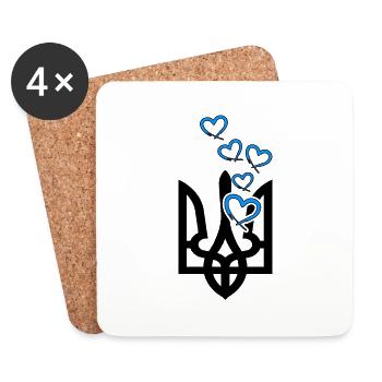 UKRAINE "slava ukraini" ukraine-love frontsupport - Coasters (set of 4) - white - Front