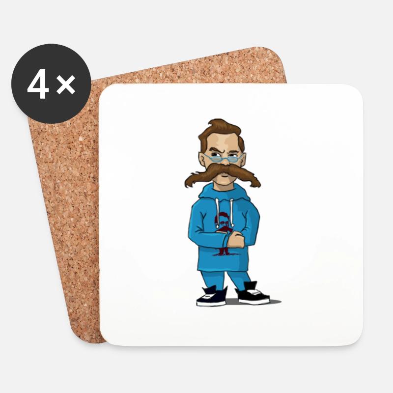 Nietzsche mit blauer Jacke - Untersetzer (4er-Set) - Weiß